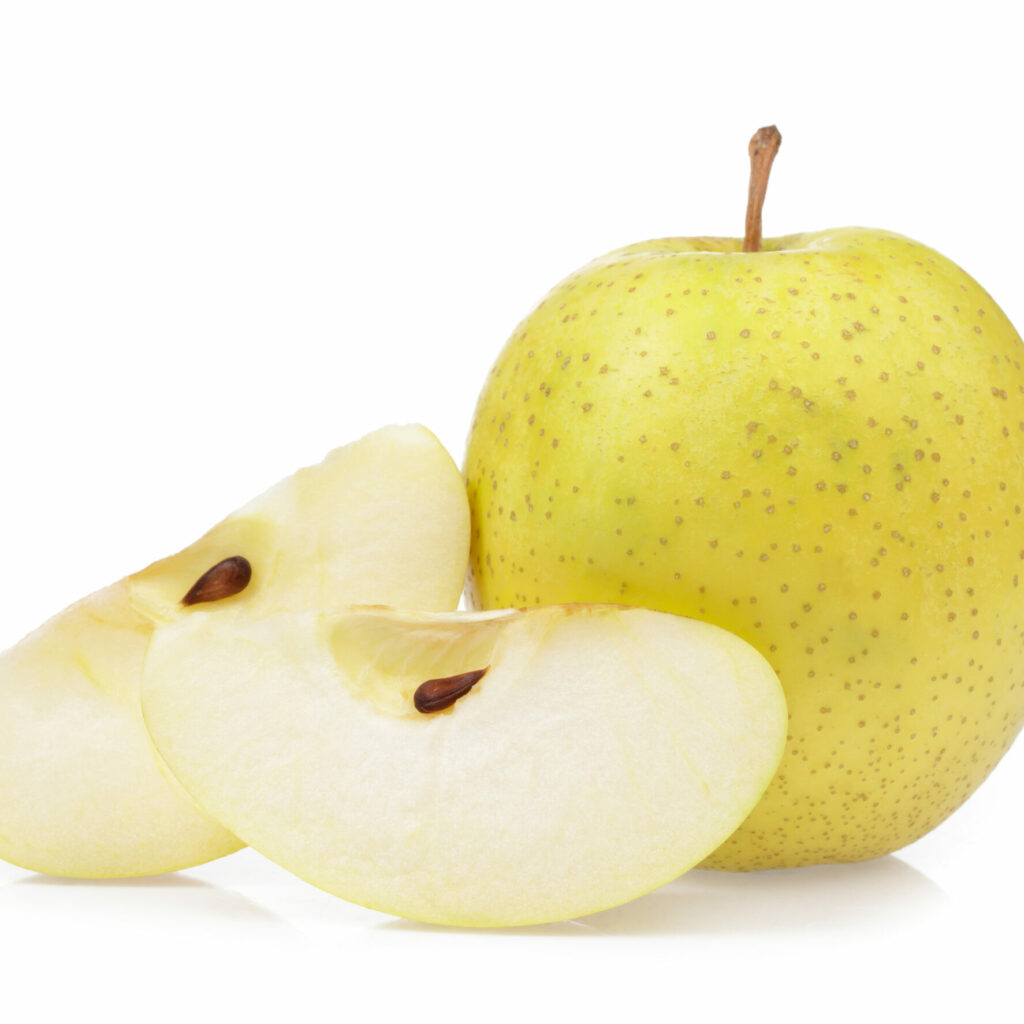 Slice Japanese Apple Isolated On White Background